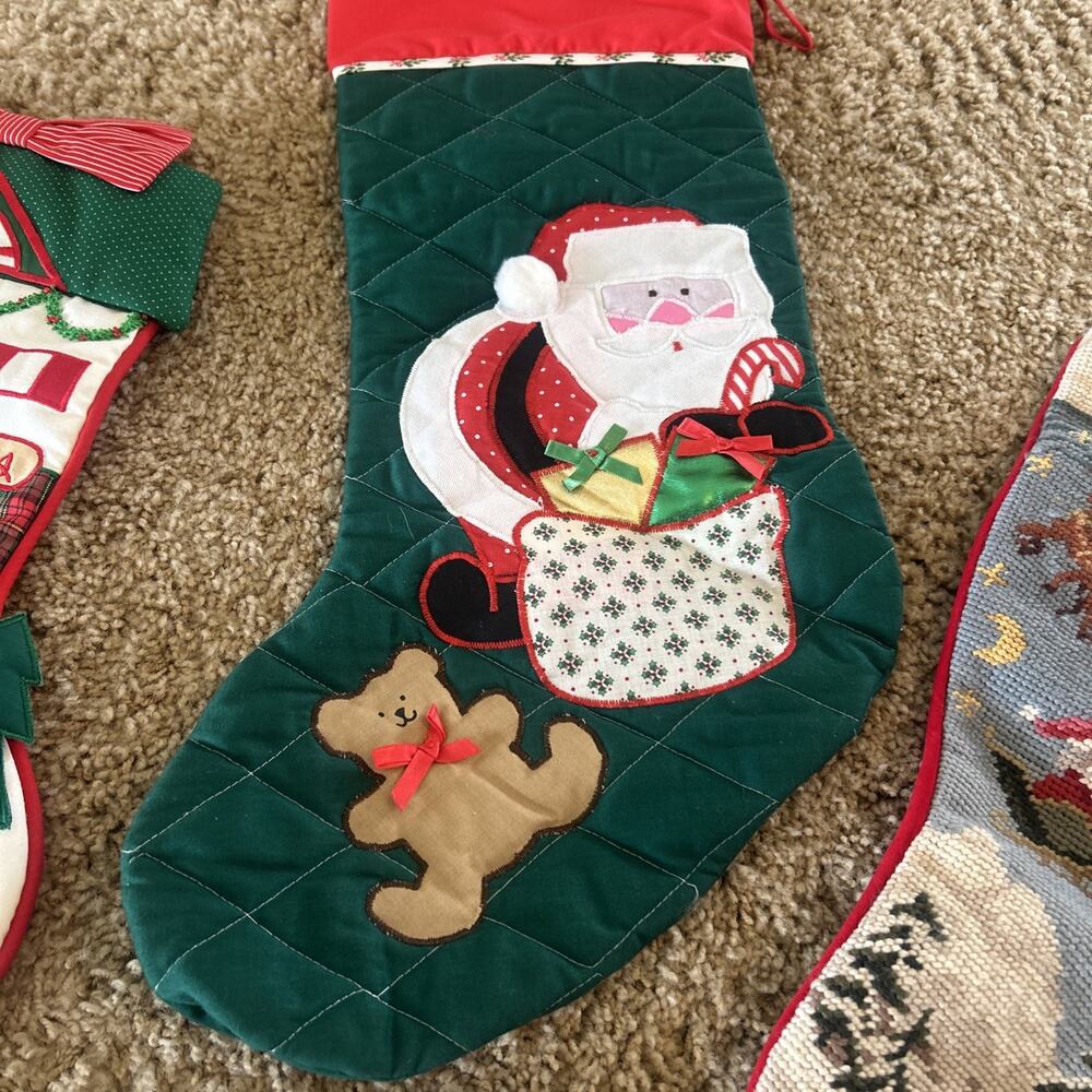 Sferra USA Vtg Embroidered Wool Cross Stitch Bucilla Stockings Lot Needlepoint - Picture 4 of 16